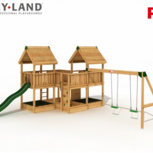 Hy-land speeltoren met schommelaanbouw P6S