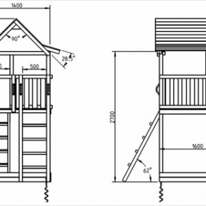 De hoogte van het hoge speeltoestel Pagoda