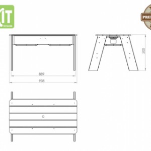 Exit Aksent Zand- en Watertafel L met parasol en kinder tuingereedschap