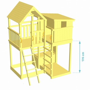 Hoogste speelplatform van houten speeltoestel Palazzo