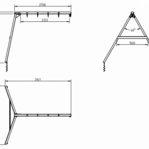 Aanbouw-schommel @Swing Hoog muurschommel • 270cm