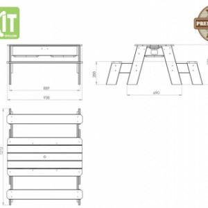 Exit Aksent Picknicktafel 2 bankjes