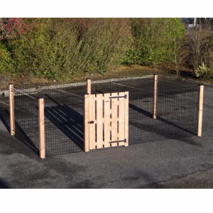 Afrastering Rectangle Zwart/Douglas met houten poort 400x200x125cm