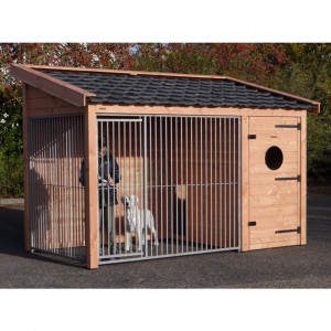 Hondenkennel Max 2 Douglas met geïsoleerd nachthok 341x182x240cm