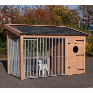 Hondenkennel Max 3 met nachthok Douglas 341x182x240cm