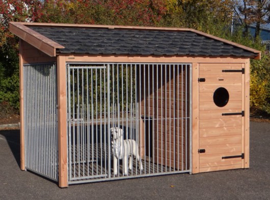 Hondenkennel Max 3 met nachthok Douglas 341x182x240cm