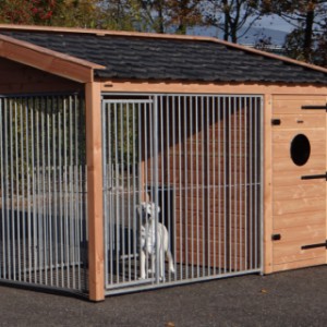 De hondenkennel Max 3 is voorzien van 3 spijlenpanelen