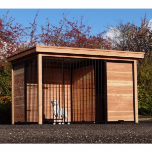 Kenneldak Luxe 218 Douglashout voor kennels met diepte van 218cm + houtkader