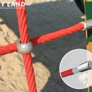 Klimnet van polyester touw versterkt met staaldraad