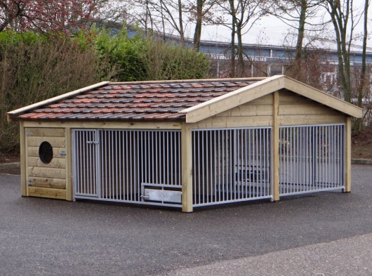 Hondenkennel Rex 2 COMPART met nachthok 341x182x163cm