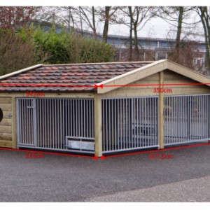 Verschillende afmetingen van de hondenkennel Rex