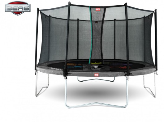 BERG trampoline Favorit Levels Grijs - met net Comfort 430cm