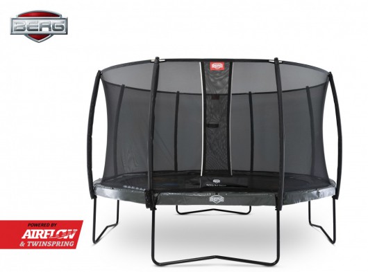 BERG trampoline Elite Levels Grijs - met safetynet Deluxe 430cm