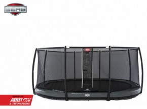 BERG InGround trampoline Grand Elite Grijs - met safetynet Deluxe 520x340cm