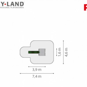 Benodigde ruimte openbaar speeltoestel Hy-Land P1