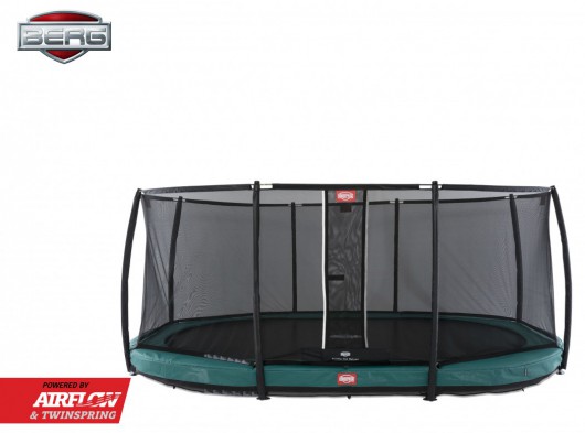 Trampoline BERG Grand Champion 350 InGround Groen - met net Deluxe 350x250cm