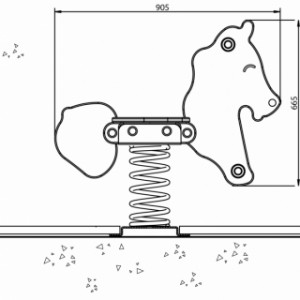 Wipkip - Veerwip Paard met veer & voetplaat - Safari