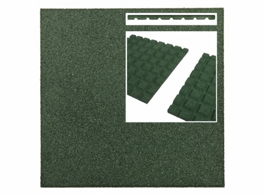 Rubber tegel groen 25mm 50x50cm