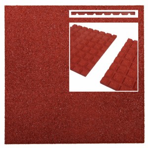 Rubber tegel rood 25mm 50x50cm