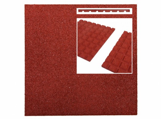 Rubber tegel rood 25mm 50x50cm