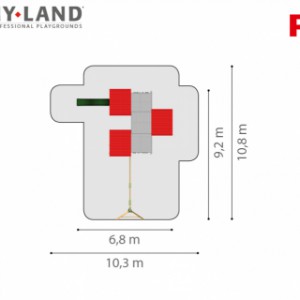 Hy-Land speeltoestel P8S met schommelaanbouw afmetingen