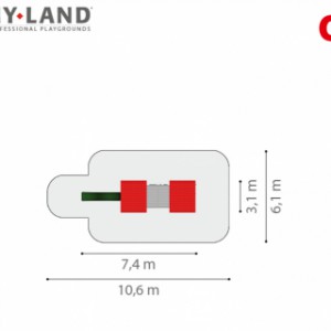 Hy-Land speeltorens Q4 afmetingen