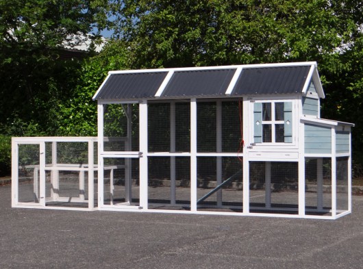 Kippenhok Alexia met legnest en extra ren 455x111x191cm