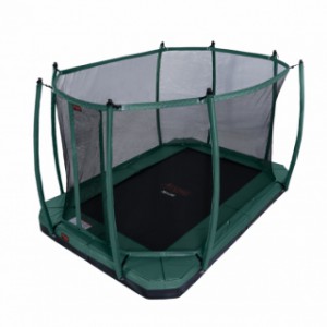 Trampoline Avyna Pro-Line FlatLevel met veiligheidsnet groen