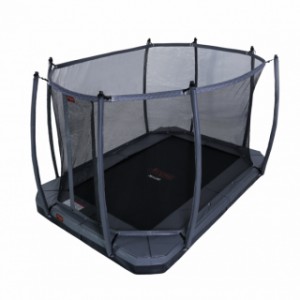 Trampoline Avyna Pro-Line FlatLevel met veiligheidsnet grijs