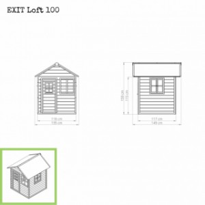 Speelhuisje EXIT Loft 100 - afmetingen