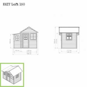 Speelhuis EXIT Loft 150 - afmetingen