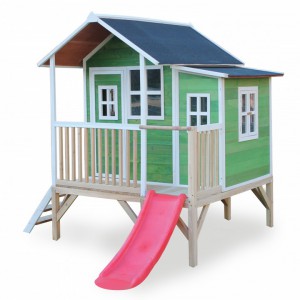 Speelhuis met glijbaan - EXIT Loft 350 groen