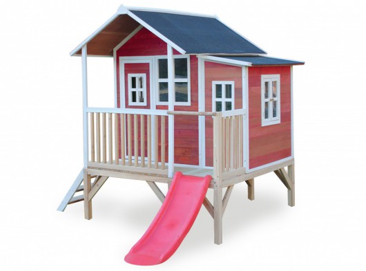 Speelhuis met glijbaan - EXIT Loft 350 rood
