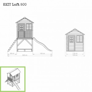 Speelhuis EXIT Loft 500 - afmetingen