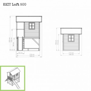 Speelhuis EXIT Loft 500 - afmetingen