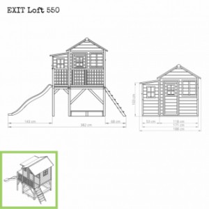 Speelhuis EXIT Loft 550 - afmetingen