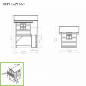 Speelhuis EXIT Loft 550 - afmetingen