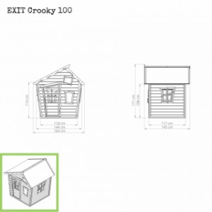 Speelhuisje Crooky 100 - afmetingen