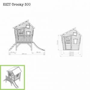 Speelhuisje Crooky 300 - afmetingen