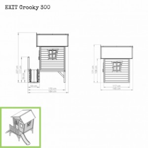 Speelhuisje Crooky 300 - afmetingen