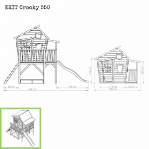 Speelhuis Crooky 550 - afmetingen