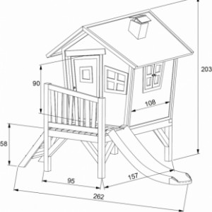 Speelhuisje met glijbaan - afmetingen