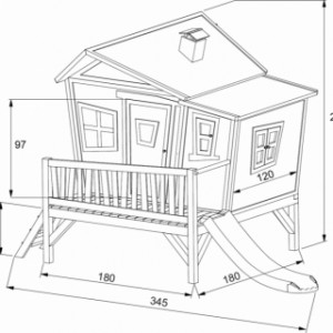 Speelhuis met glijbaan | Emma | afmetingen