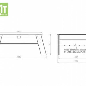 Zandtafel EXIT Aksent - afmetingen