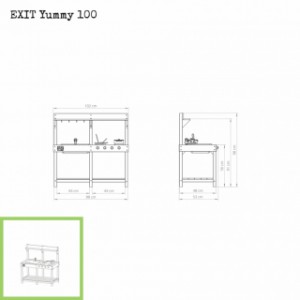 Houten speelgoed keuken EXIT Yummy 100 - afmetingen