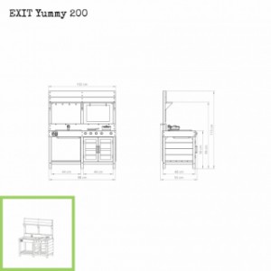 Houten speelgoed keuken EXIT Yummy 200 - afmetingen