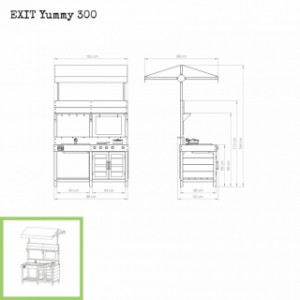 Houten speelgoed keuken EXIT Yummy 300 - afmetingen