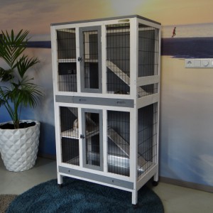 SHOWMODEL - konijnenhok Beau White-Grey 83x54x156cm