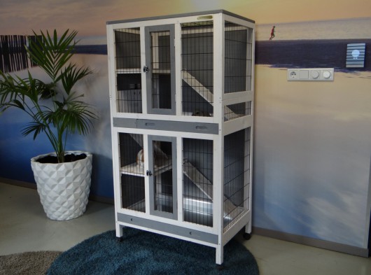 SHOWMODEL - konijnenhok Beau White-Grey 83x54x156cm