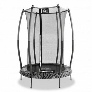 Trampoline EXIT Tiggy junior grijs/zwart - met veiligheidsnet - Ø140cm